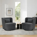 Swivel Accent chairs With Boucle Linen Fabric Set of 2