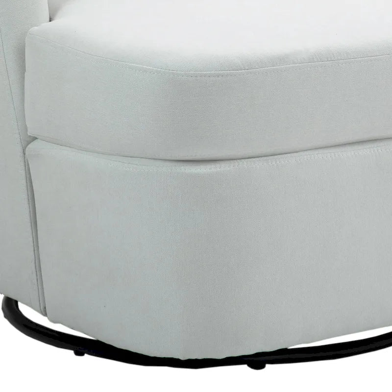Swivel Accent chairs With Boucle Linen Fabric Set of 2