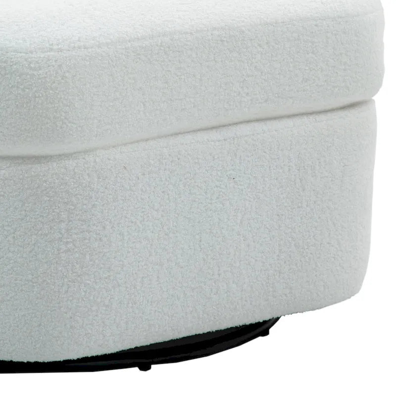 Swivel Accent chairs With Boucle Linen Fabric Set of 2