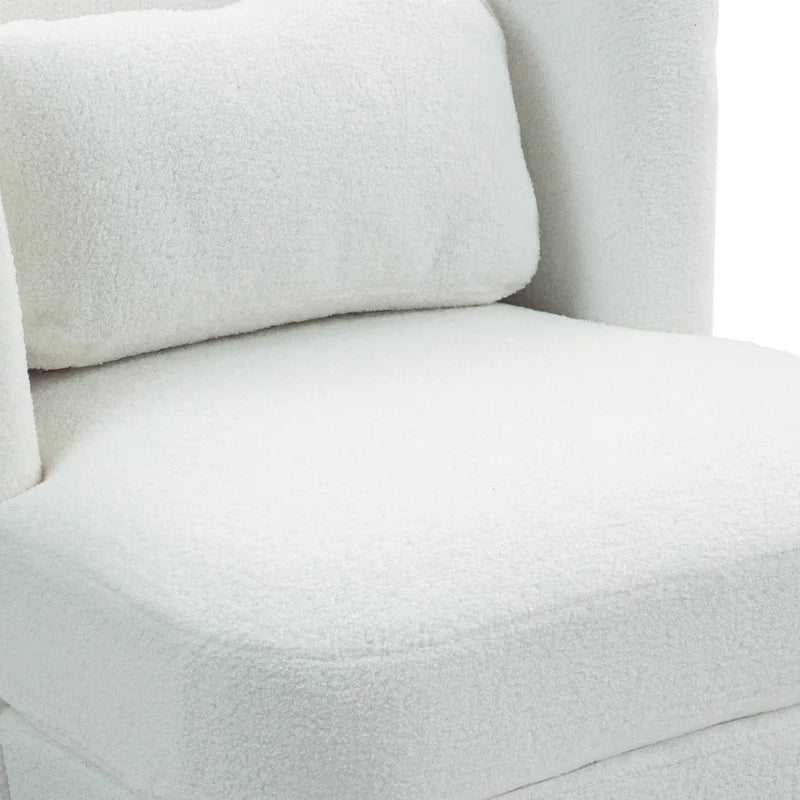 Swivel Accent chairs With Boucle Linen Fabric Set of 2