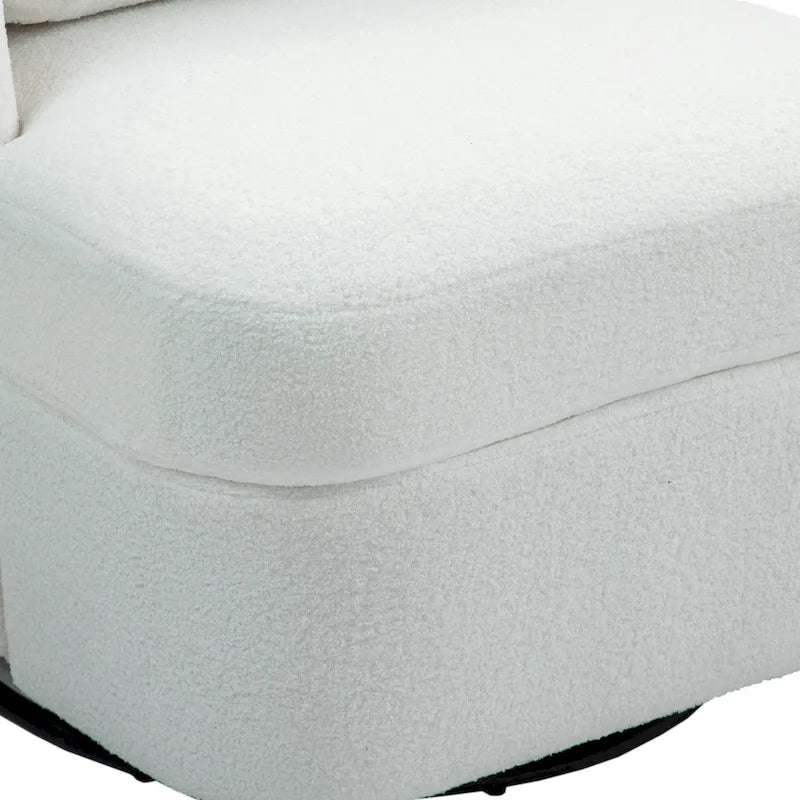 Swivel Accent chairs With Boucle Linen Fabric Set of 2