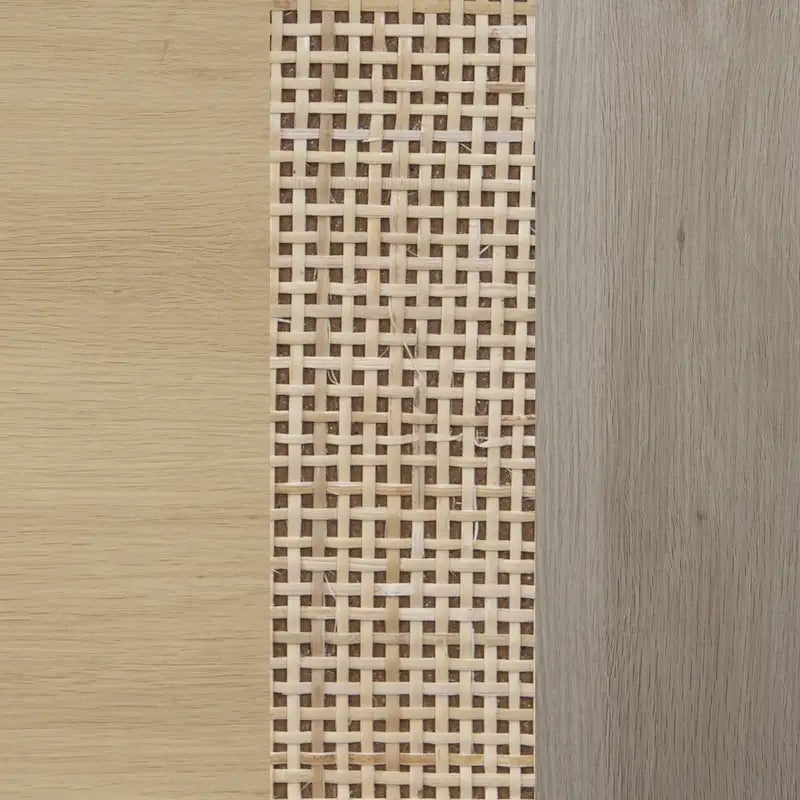 Andrew Bohemian Entryway Storage Cabinet or Kitchen Sideboard Credenza, TV Stand or Rattan Accent Cabinet with Metal Legs