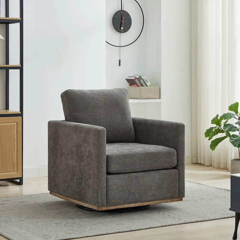 Square Upholstered Swivel Accent Chair