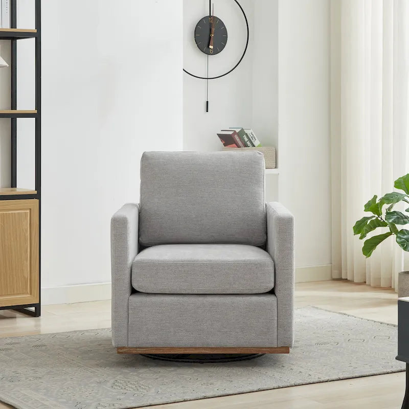 Square Upholstered Swivel Accent Chair