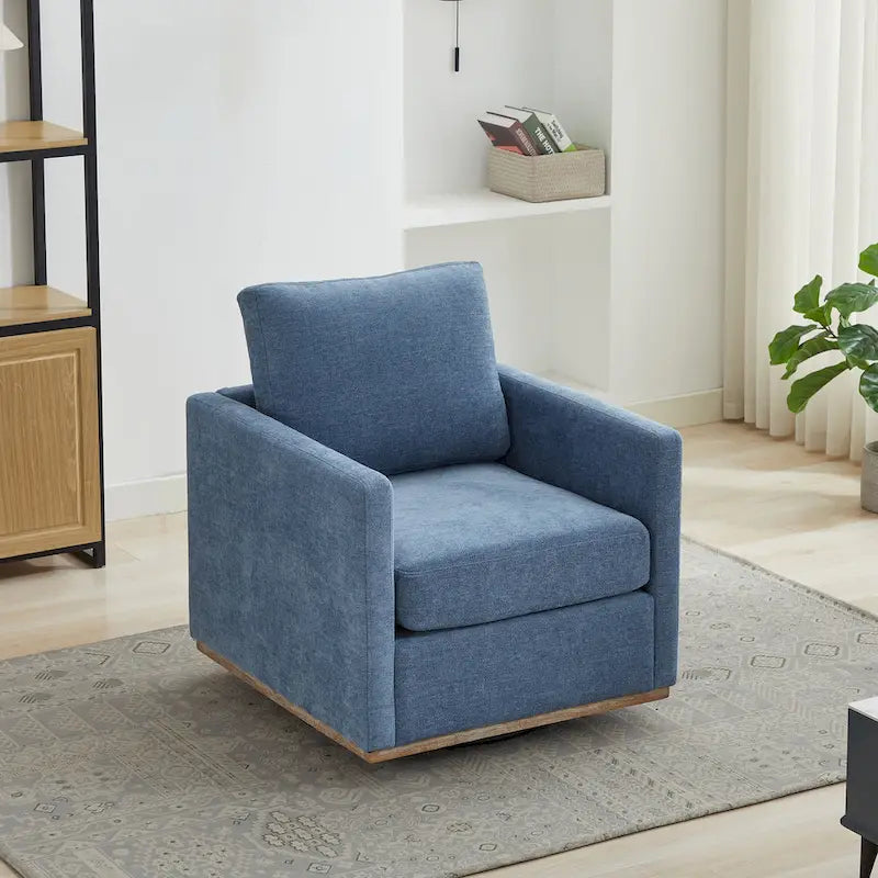 Square Upholstered Swivel Accent Chair