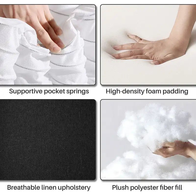 Yaheetech Fabric Recliner Sofa Single Reclining Chair Adjustable Back