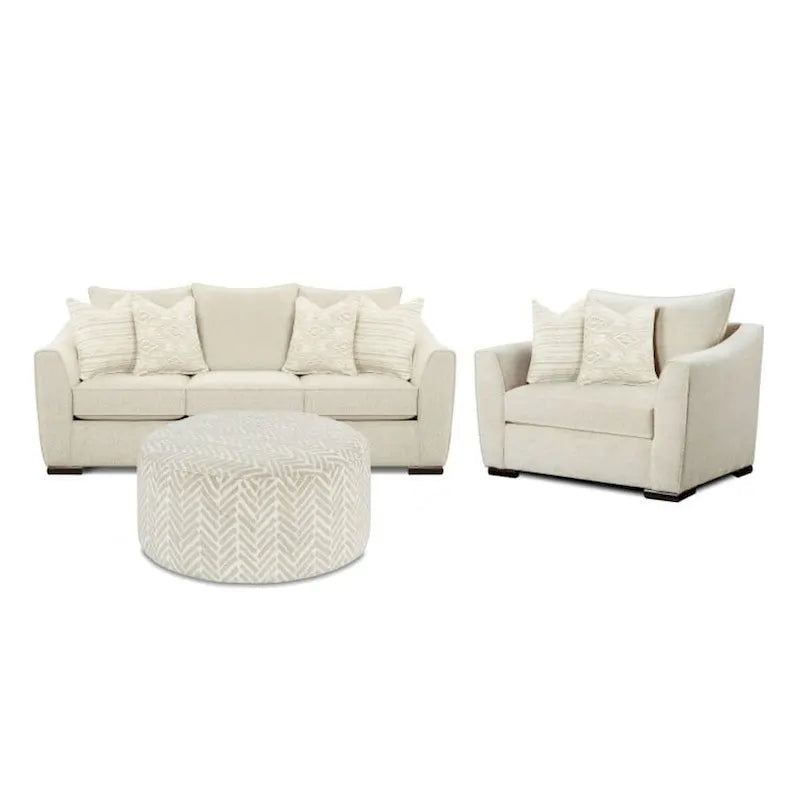 Vibrant Vision Oatmeal Stationary Sofa