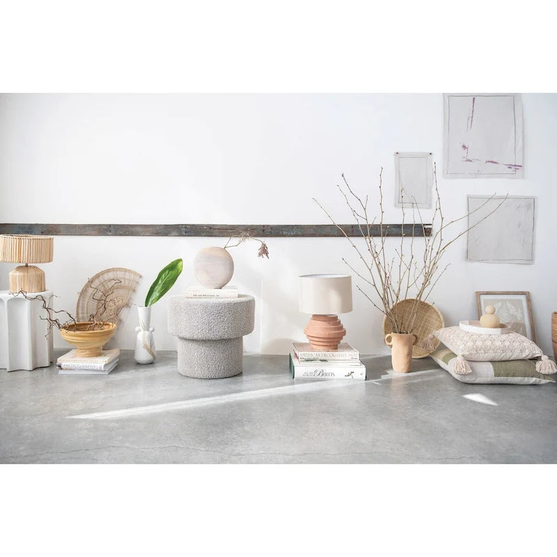 Sculpted Stoneware Stool or Side Table