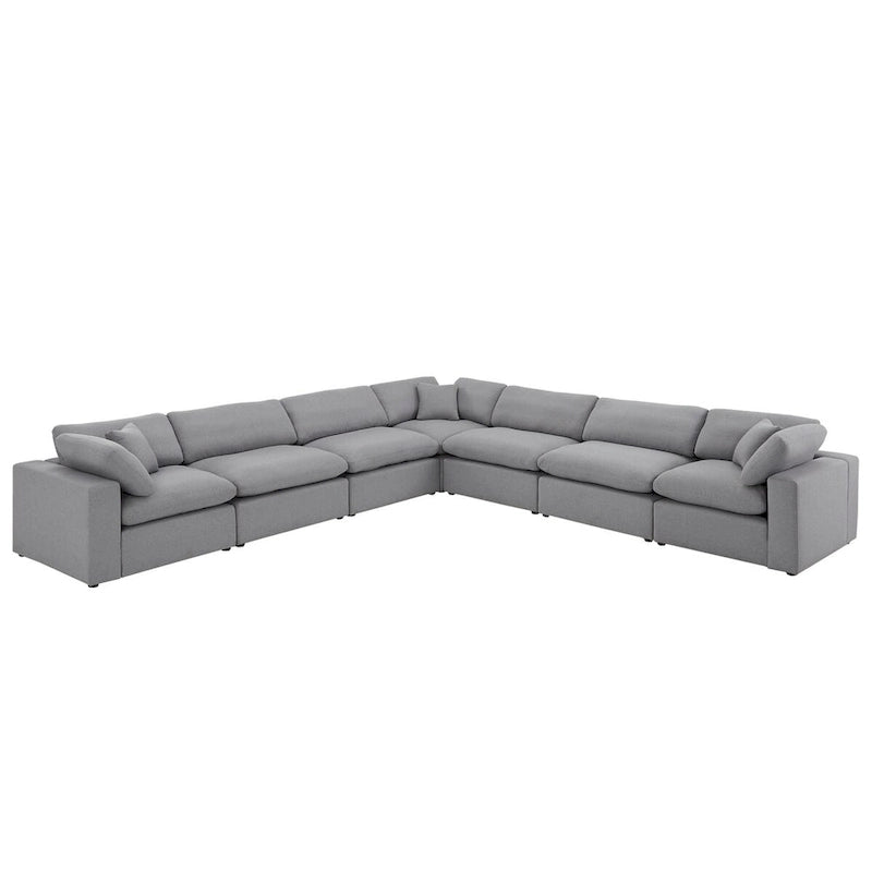 Anka Grey Linen Down Filled Cushioned 7-Seat Sectional Sofa by iNSPIRE Q Modern