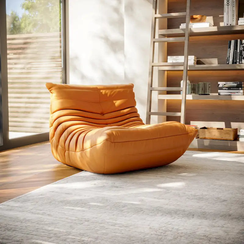 Furgle Microfiber Leather Sofa Ergonomic Design Lazy Sofa Floor Sofa