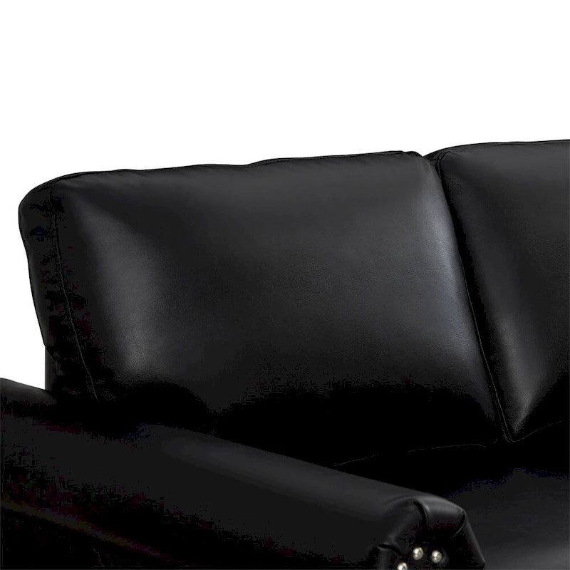 Classic Living Room Nails Sofa,Faux Leather