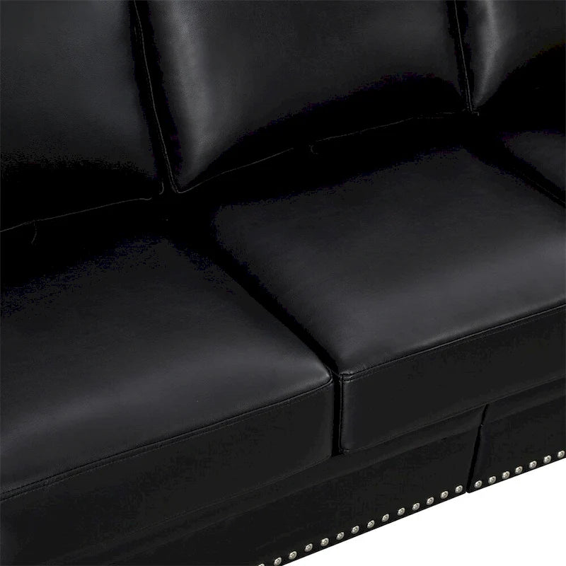 Classic Living Room Nails Sofa,Faux Leather