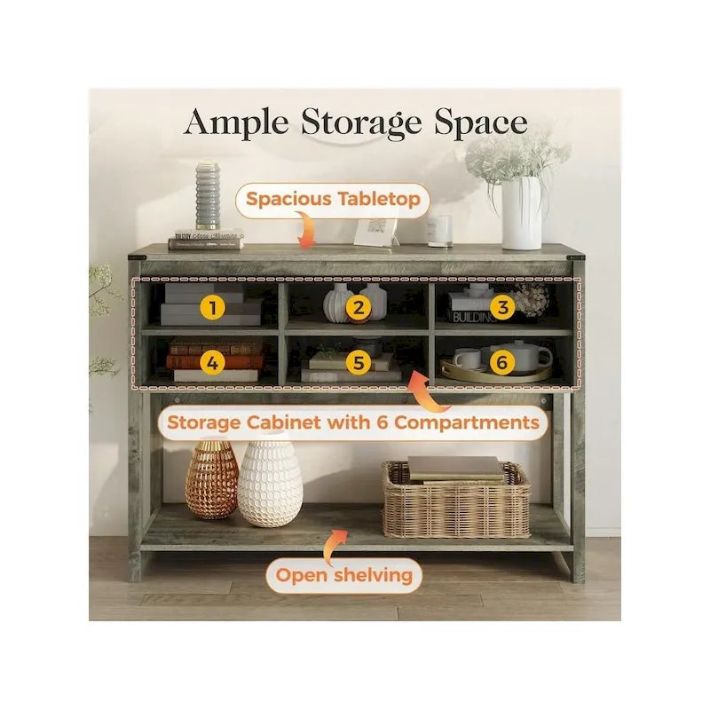 46 Console Table with Sliding Barn Door