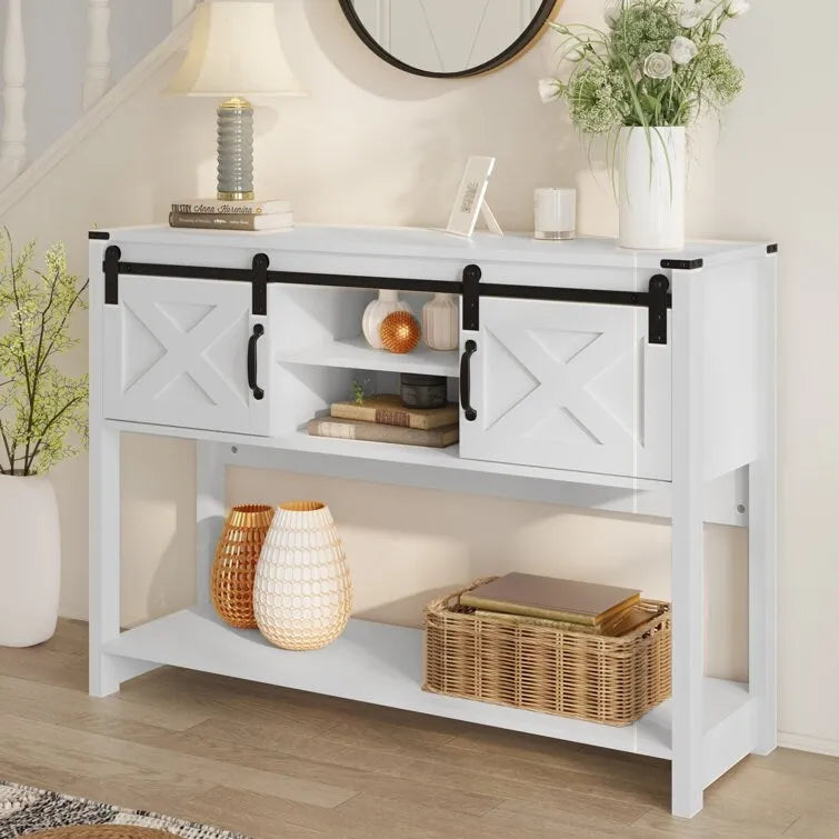 46 Console Table with Sliding Barn Door