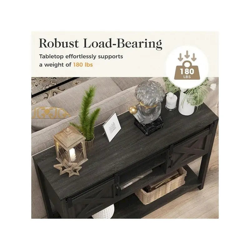 46 Console Table with Sliding Barn Door