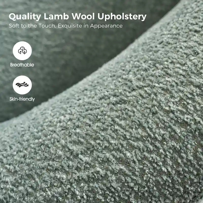 Augus Modern Boucle Accent Barrel Chair with Solid Wood Legs by HULALA HOME