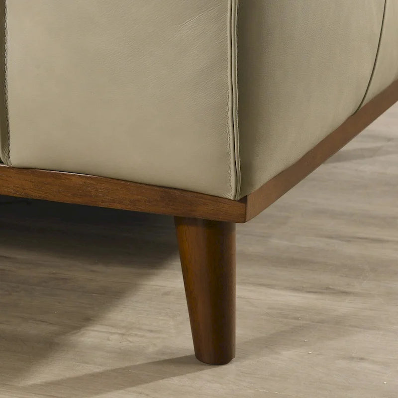 Dayton Mid-Century Modern Genuine Leather Sectional Sofa