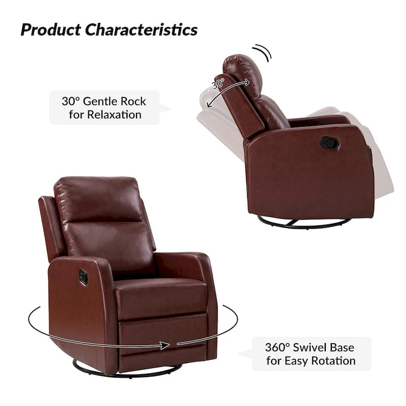 Esteban Swivel Recliner with Tufted Back Set of 2 by HULALA HOME