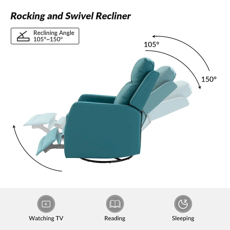 Esteban Swivel Recliner with Tufted Back Set of 2 by HULALA HOME
