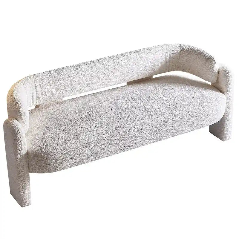 75.59 Wide Boucle Upholstery Modern Sofa for Living Room Beige