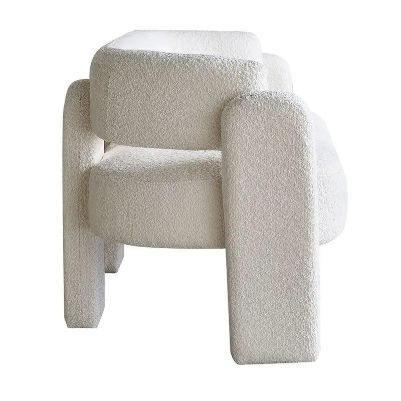 75.59 Wide Boucle Upholstery Modern Sofa for Living Room Beige