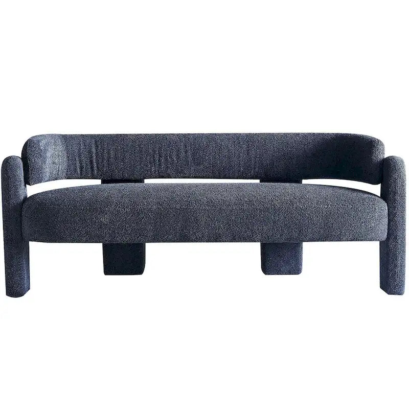 75.59 Wide Boucle Upholstery Modern Sofa for Living Room Beige