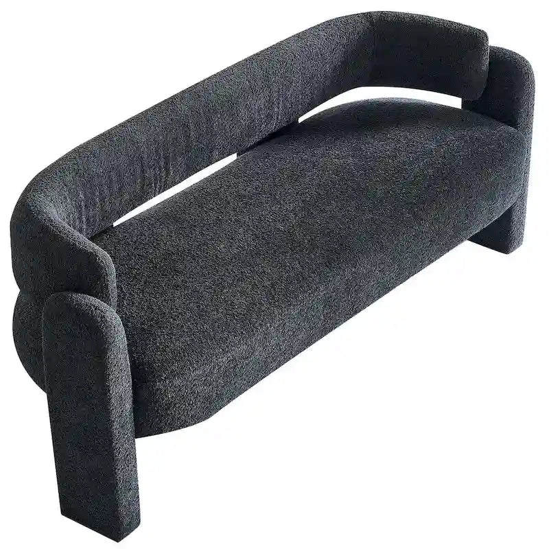 75.59 Wide Boucle Upholstery Modern Sofa for Living Room Beige