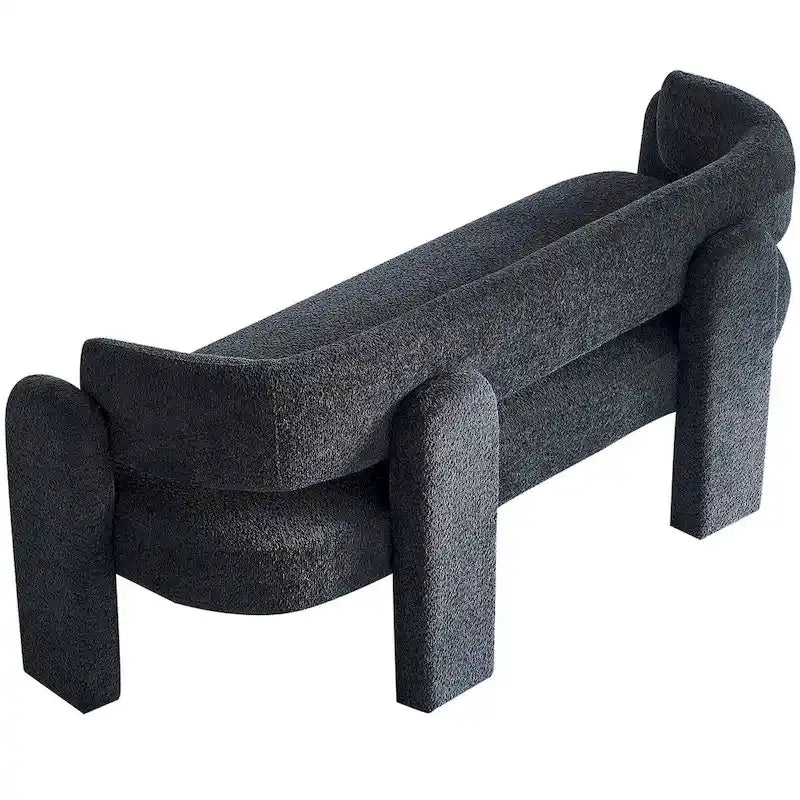 75.59 Wide Boucle Upholstery Modern Sofa for Living Room Beige