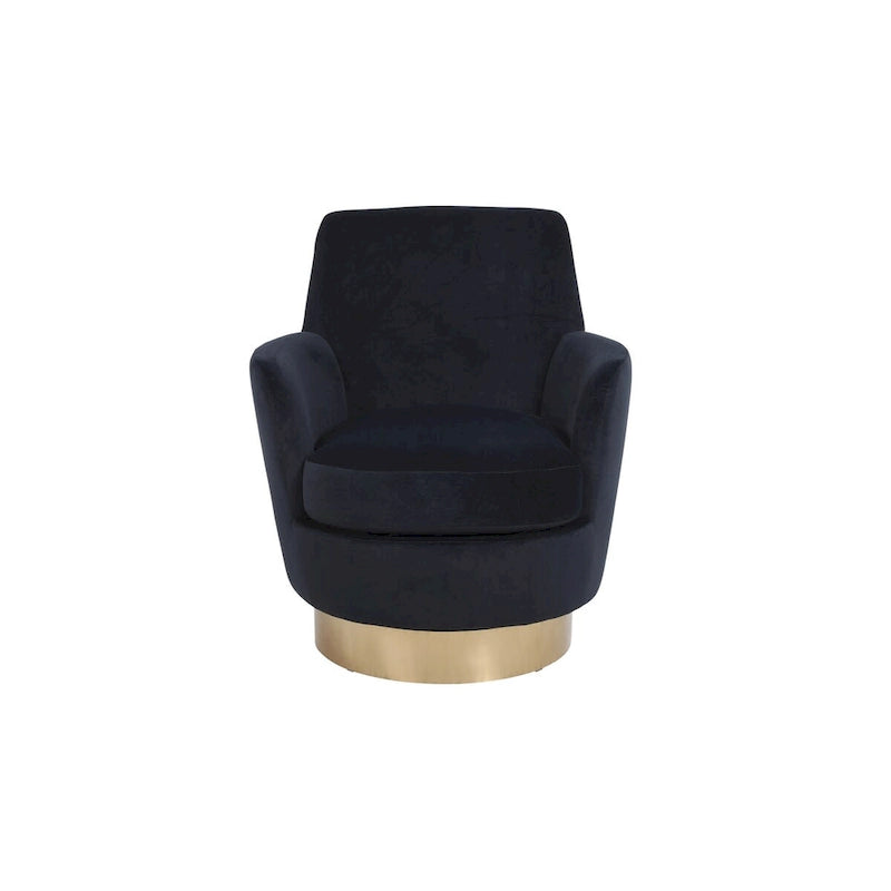 Velvet Swivel Barrel Chair, Swivel Accent Chairs Armchair, Reading Chairs, Round Barrel Chairs with Gold Stainless Steel Base