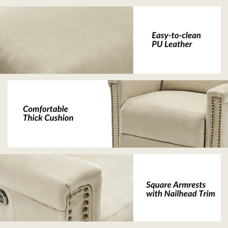 Tobias Traditional Swivel And Rocker Power Recliner Set of 2 by HULALA HOME