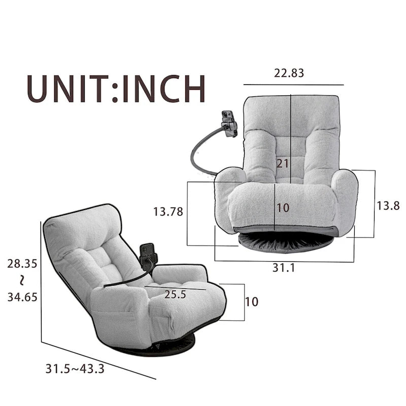 Swivel Leisure Chair with Adjustable Head and Waist