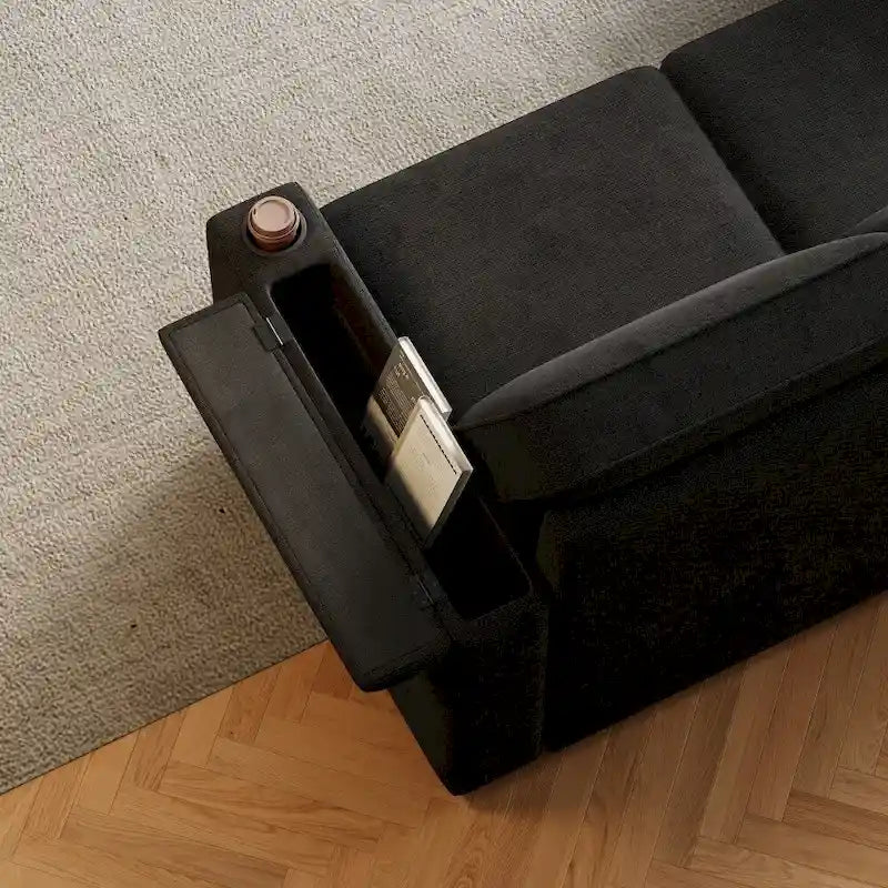 2 in 1 Pull Out Sofa Bed with Storage and Charging Port