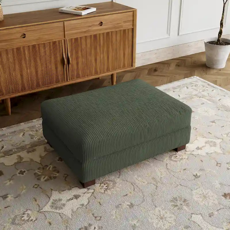 Rectangle Corduroy Ottoman for Living Room