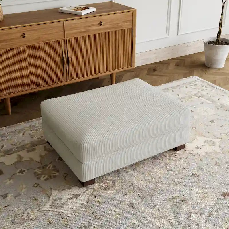 Rectangle Corduroy Ottoman for Living Room