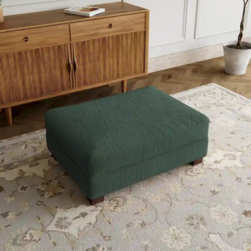 Rectangle Corduroy Ottoman for Living Room