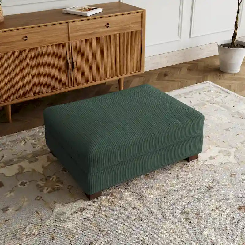 Rectangle Corduroy Ottoman for Living Room