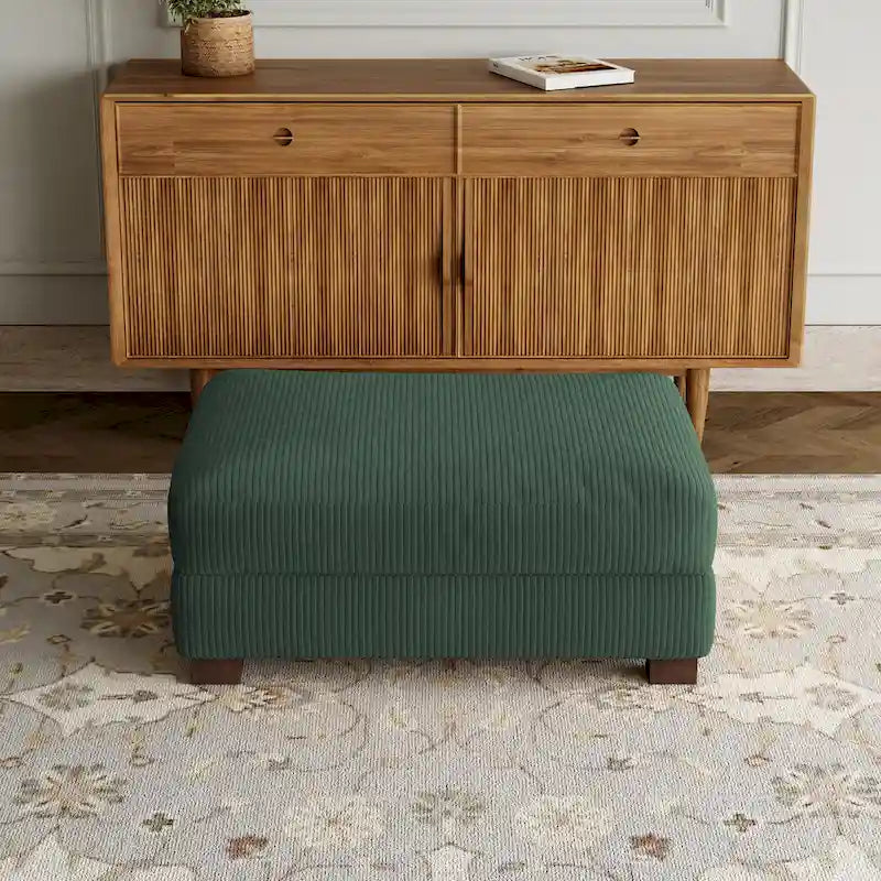 Rectangle Corduroy Ottoman for Living Room