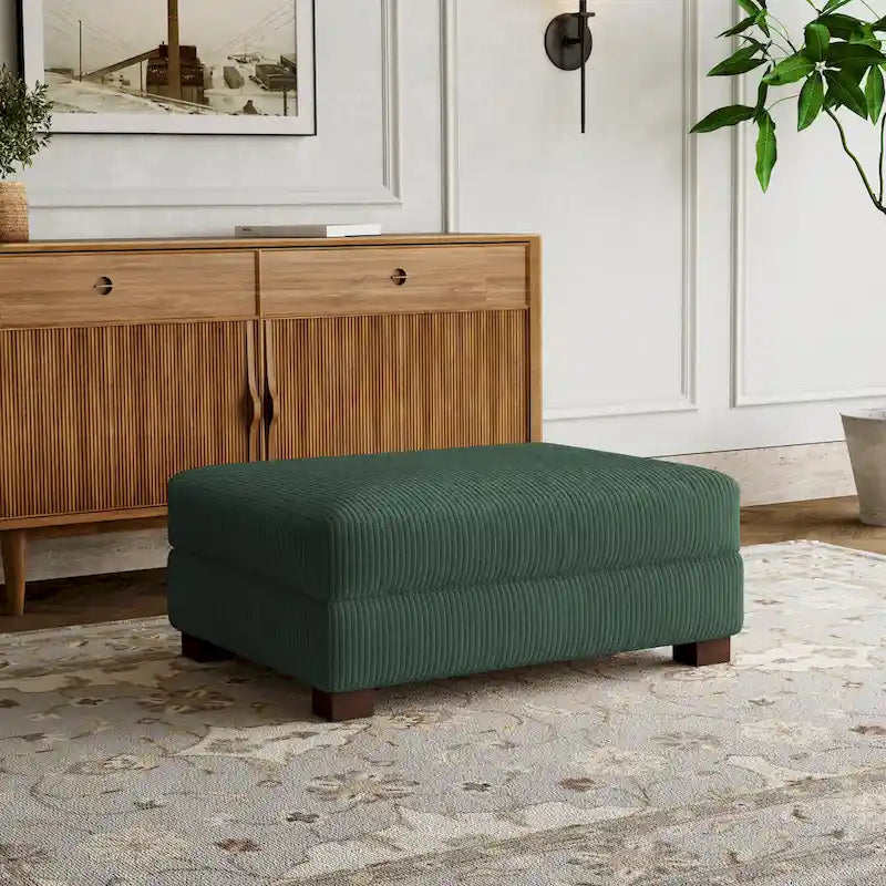 Rectangle Corduroy Ottoman for Living Room