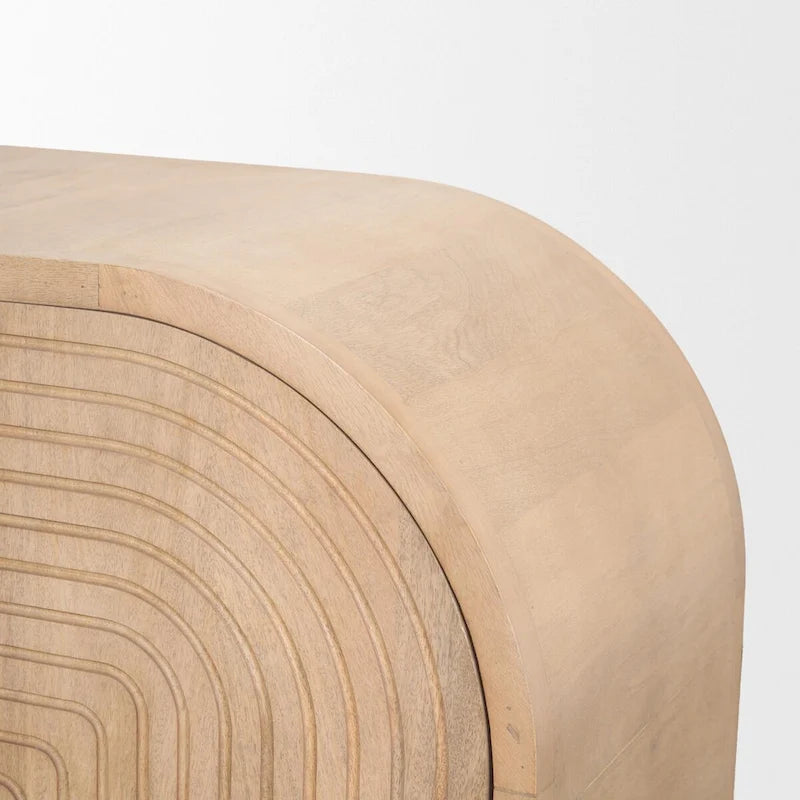 Sorina Reverse Fluted Light Brown Wood Accent Cabinet - 40.0L x 16.0W x 32.0H