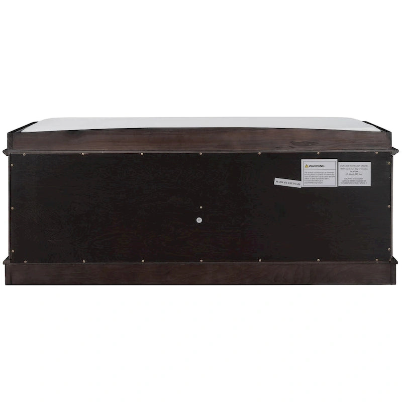 Storage Bench with 4 Doors and Adjustable Shelves, Shoe Bench with Removable Cushion