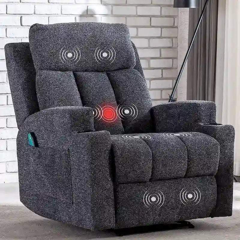 Ebello Massage Recliner Chair with Heat and Vibration Manual Sofa