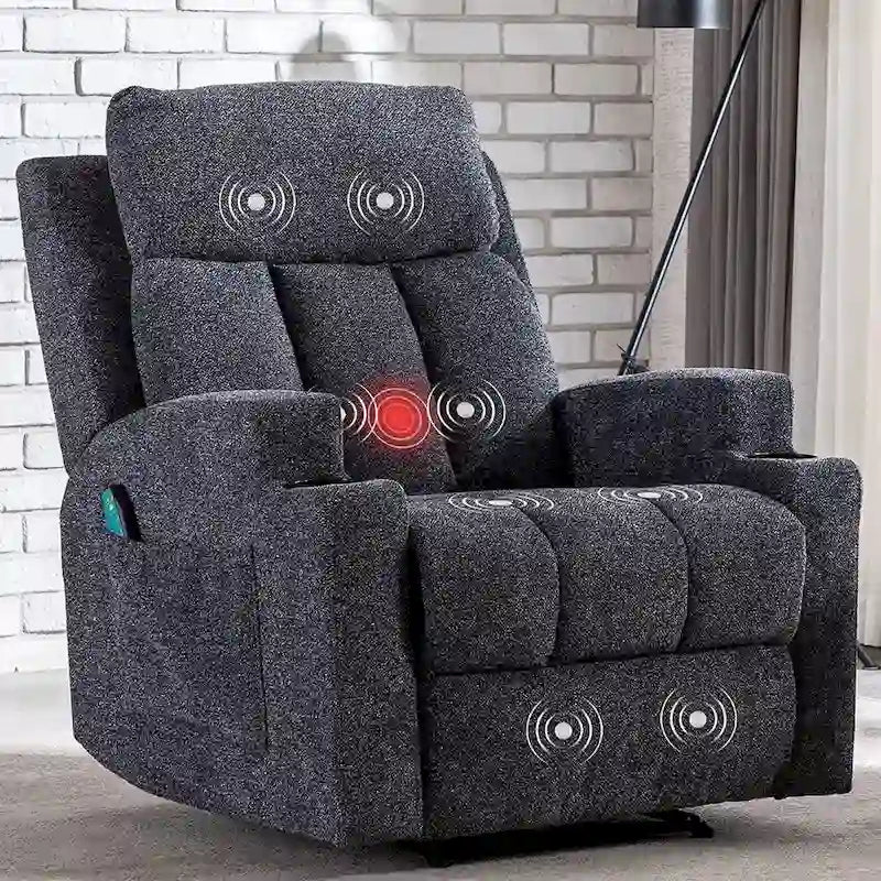 Ebello Massage Recliner Chair with Heat and Vibration Manual Sofa