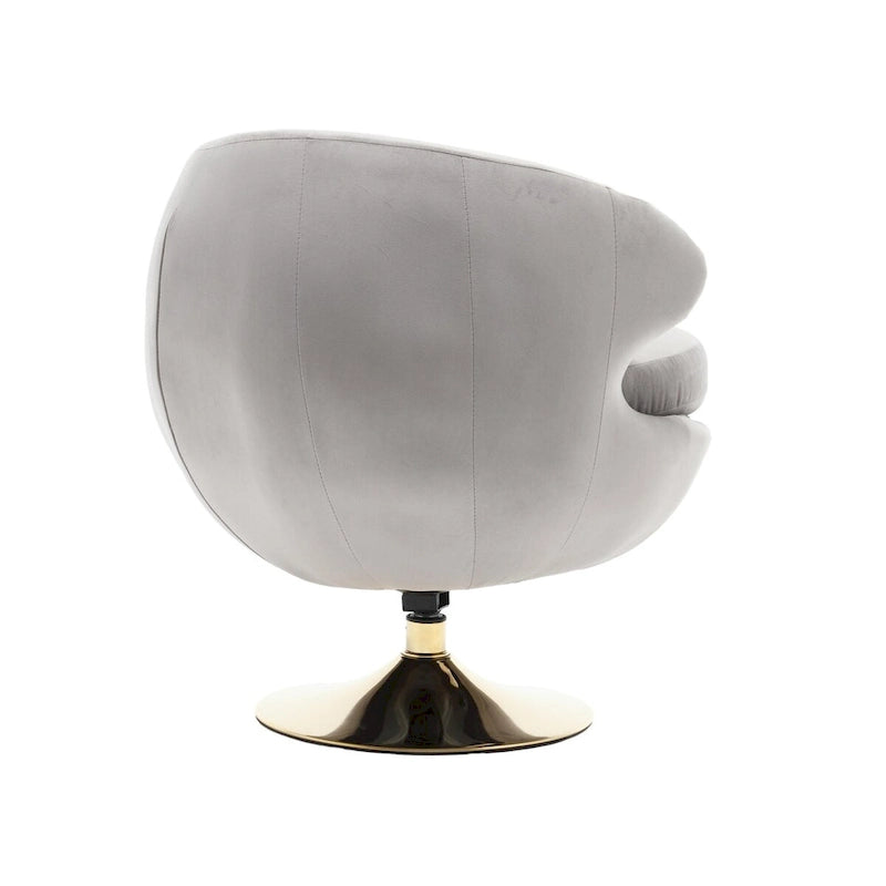 HOMEFUN Velvet 360 Degree Swivel Left Cuddle Barrel Accent Chairs