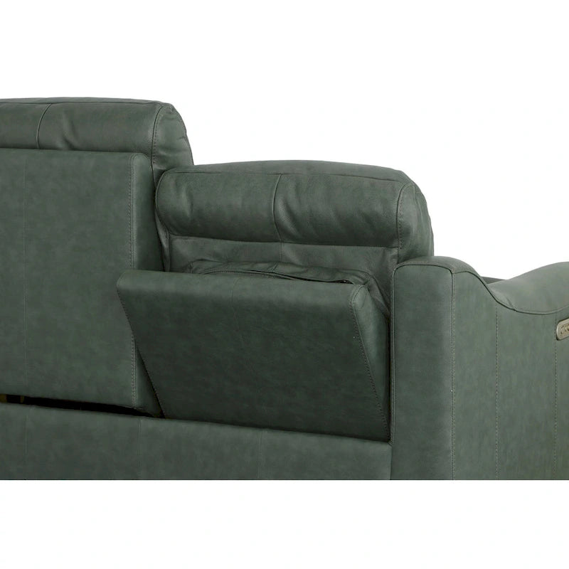Forte 57 Genuine Leather Round Arm Reclining Loveseat