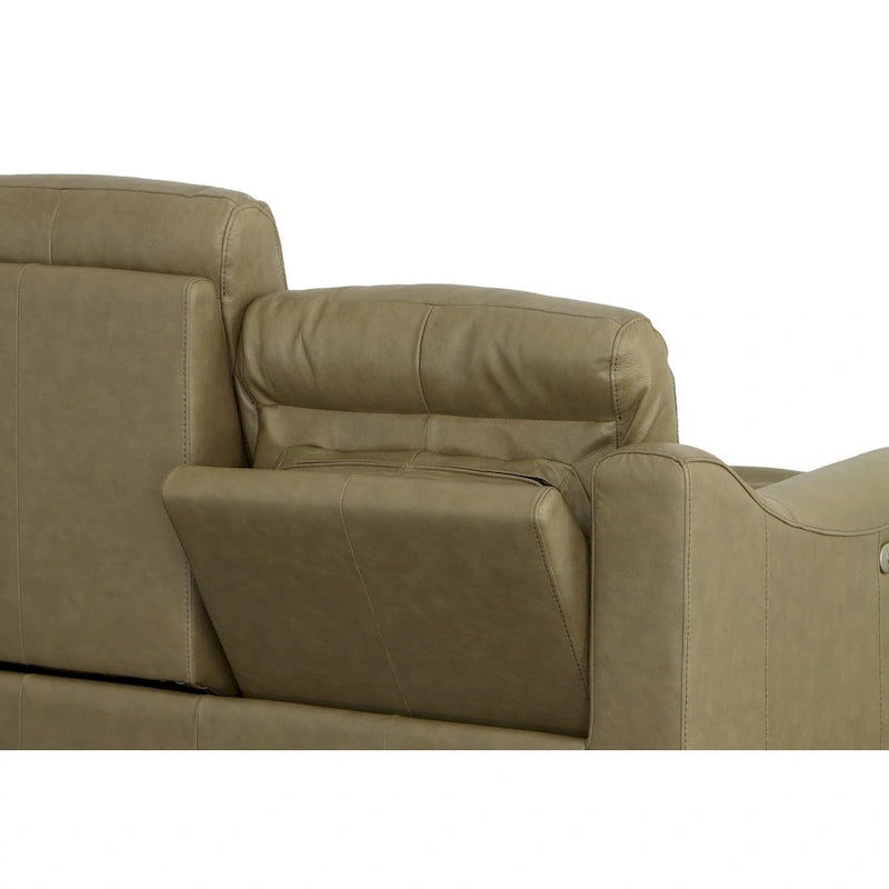 Forte 57 Genuine Leather Round Arm Reclining Loveseat