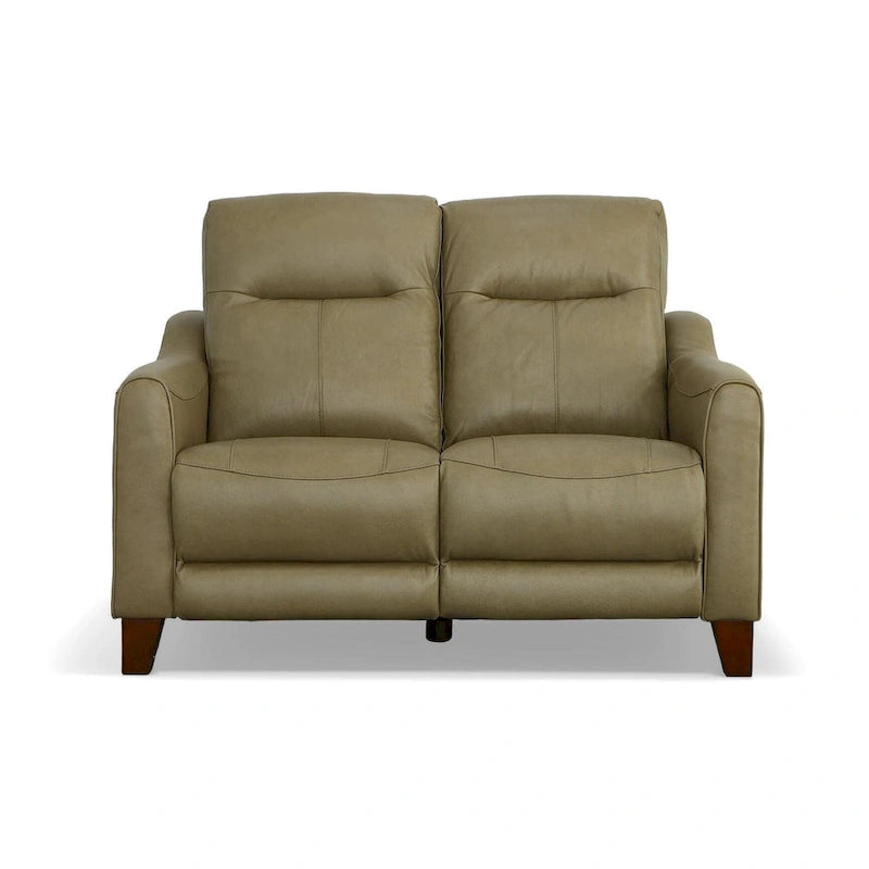 Forte 57 Genuine Leather Round Arm Reclining Loveseat