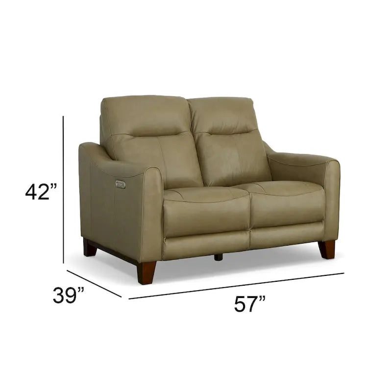 Forte 57 Genuine Leather Round Arm Reclining Loveseat