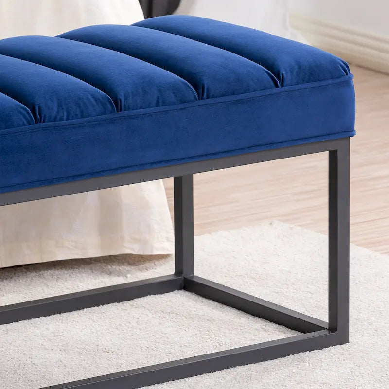 Modern Metal Base Upholstered Bench for Bedroom for Entryway