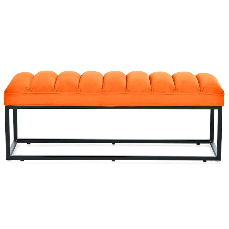 Modern Metal Base Upholstered Bench for Bedroom for Entryway