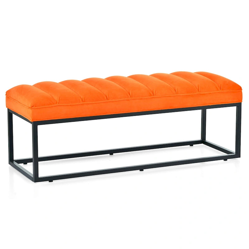 Modern Metal Base Upholstered Bench for Bedroom for Entryway